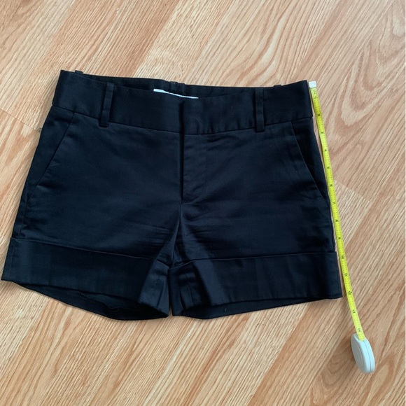 Zara Tailored Flat Front Cuffed Black Chino Trouser Shorts Size XS - Picture 4 of 9